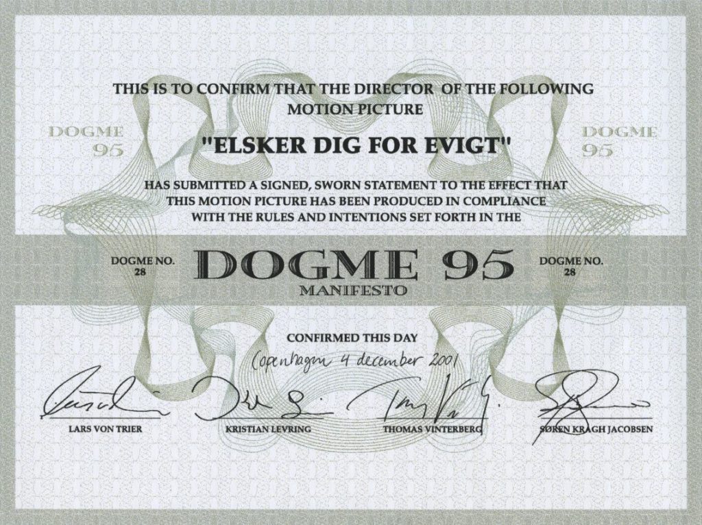 Tutucu Bir Akım: Dogma 95 Manifestosu 1 dogma 95 manifestosu